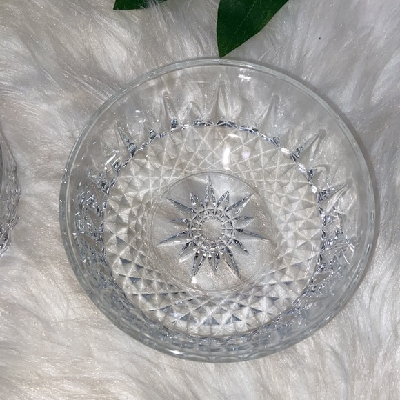 VTG Arcoroc France Clear Glass Bowl Starburst and Diamond Pattern Set if 4 - Picture 5 of 17